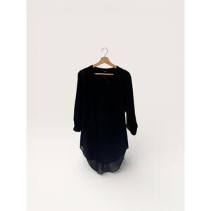 Mossimo Black Sheer Tunic Blouse Size XS